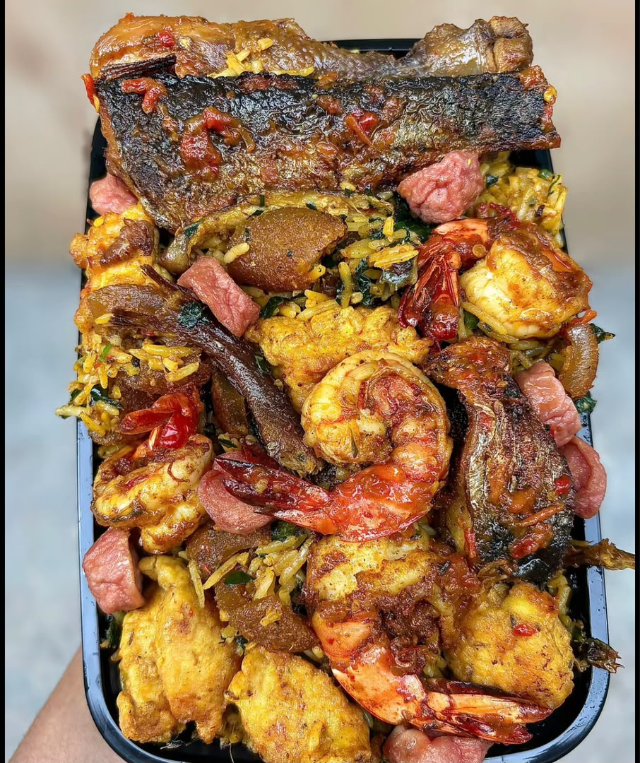 Native rice and assorted protein