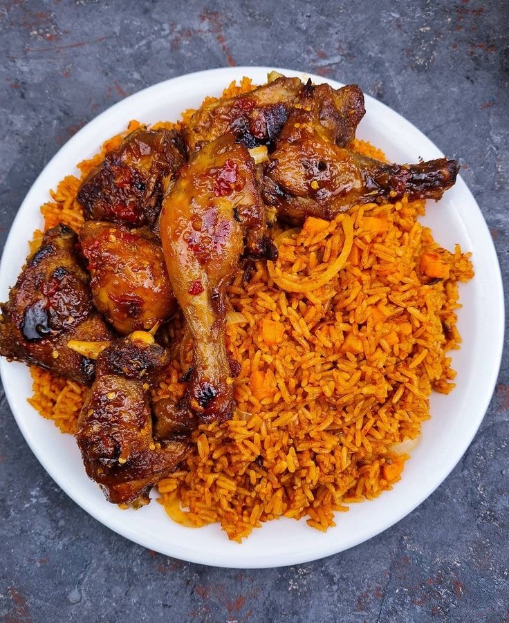 Jollof rice and chicken