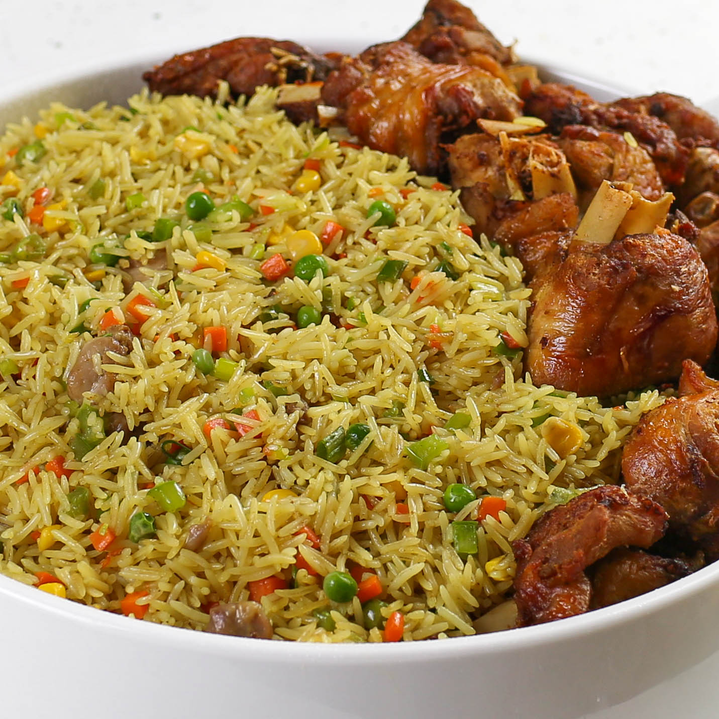Fried rice and chicken
